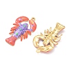304 Stainless Steel Enamel Pendants STAS-Q119-16G-03-2