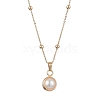 Round Natural Freshwater Pearl Copper Wire Wrapped Pendant Necklaces NJEW-JN04947-03-1
