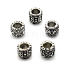 Mixed Styles Retro 304 Stainless Steel Grade A Rhinestone Big Hole Column Beads STAS-E086-16AS-1