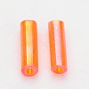 Transparent Colours Rainbow Glass Bugle Beads TSDB6MM169-2