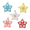 Glass Seed Beaded Star Pendants PALLOY-MZ00524-1