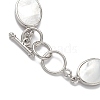 Natural White Shell Link Chain Bracelets BJEW-E077-02P-01-4