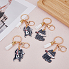 4Pcs 2 Styles Acrylic & Suede Tassel Pendant Keychain KEYC-AB00034-5