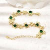 Brass Micro Pave Cubic Zirconia Link Chain Bracelets for Women BJEW-D457-01G-02-2
