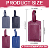 4Pcs 4 Colors Rectangle PU Leather Luggage Tag AJEW-ME0002-84-2