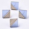 Transparent Resin & Wood Stud Earrings EJEW-N017-005A-A01-1