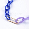 Personalized Two Tone ABS Plastic Cable Chain Necklaces NJEW-JN02825-06-3
