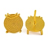 Brass Stud Earring Findings with Round Tray KK-G502-19A-G-2