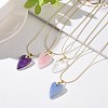 Heart Natural Gemstone Pendant Necklaces NJEW-JN04092-2