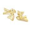 Bowknot Rack Plated Brass Stud Earrings for Women EJEW-Z051-07G-2