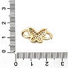 Brass Micro Pave Clear Cubic Zirconia Connector Charms KK-A266-09A-G-3