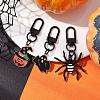 3Pcs 3 Styles Halloween Alloy Enamel Ghost/Spider/Pumpkin Pandant Decorations HJEW-JM01943-2