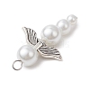 Pearlized Glass Pearl Bead Pendants PALLOY-JF03203-03-4