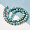 Synthetic Turquoise Dyed Camouflage Beads Strands X-G-E594-24O-A-2