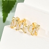 Rectangle Brass Micro Pave Clear Cubic Zirconia Open Cuff Rings for Women RJEW-G343-23G-2