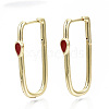 Brass Enamel Huggie Hoop Earrings EJEW-N011-33-NF-6