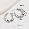 304 Stainless Steel Twisted Hoop Earrings for Women XW8366-2-3