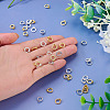 40Pcs 4 Colors Brass Ring Charm Connectors KK-TA0008-48-6