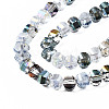 Electroplate Transparent Glass Beads Strands EGLA-S174-25-3