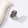 Tibetan Style Alloy Coffin with Skull Finger Rings PW-WG44667-03-3