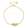 Brass Micro Pave Clear Cubic Zirconia Link Bracelets for Women BJEW-C083-03G-4