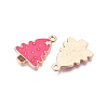 Christmas Theme Rack Plating Alloy Enamel Pendants X-ENAM-T021-17KCG-2