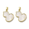 Brass Pave Shell Pendants KK-I708-14E-G-1