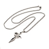 Alloy Black Enamel Ring Cross Pendant Necklaces NJEW-R001-05P-3