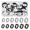 Yilisi 12Pcs 12 Style Stainless Steel Grooved Finger Ring Settings STAS-YS0001-24-11