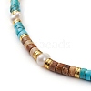Natural Picture Jasper & Turquoise Beaded Necklaces NJEW-JN03253-2