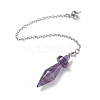 Natural Amethyst Pointed Dowsing Pendulums AJEW-B020-05P-03-2