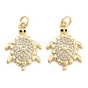 Brass Pave Clear Cubic Zirconia Pendants KK-U009-12A-G-1