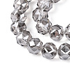 Electroplate Transparent Glass Round Beads Strands EGLA-T029-8mm-12T-03-3