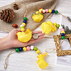 Crafans 4Pcs 4 Style Easter Theme Plastic Hen & Rabbit Pendant Decorations HJEW-CF0001-16A-12