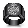 The Seven-Pointed Star Pattern 304 Stainless Steel Finger Rings FS-WGB7142-14-1