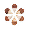 Transparent Resin & Walnut Wood Pendants RESI-CJ0001-51-1