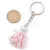 Glass Seed Bead with Acrylic Angel Keychain KEYC-MZ00026-03-3