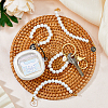 Glass Pearl Beaded Pendant Decorations HJEW-AB00694-4