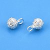 925 Sterling Silver Hollow Flower Round Ball Charms STER-T007-83S-1