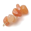 Gradient Color Natural Red Aventurine & Natural Sunstone & Natural Topaz Jade Chip Beaded Pendants PALLOY-JF02795-09-5