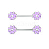 316L Surgical Stainless Steel Enamel Flower Nipple Rings WG12885-10-1