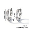 Elegant Brass Rhinestone Ring Hoop Earrings NI2489-1-1