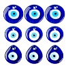 12Pcs 3 Style Handmade Lampwork Evil Eye Pendants LAMP-LS0001-15-2