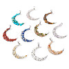 10Pcs Moon Alloy Natural & Synthetic Gemstone Pendants PALLOY-TAC0147-2