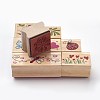 Floral Designs Wooden Stamp Sets AJEW-F025-02-1
