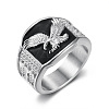 304 Stainless Steel and Enamel Finger Rings for Men FS-WG4515C-08-2
