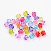 Mixed Color Chunky Dyed Transparent Acrylic Faceted Bicone Spacer Beads for Kids Jewelry X-DBB8mm-2