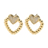 Brass Pave Cubic Zirconia Stud Earrings EJEW-M258-16G-1