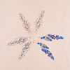3 Pairs 3 Colors Sparkling Rhinestone Leafy Branch Dangle Stud Earrings EJEW-FI0001-90-3