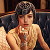 Metal Rhinestone Tassel Hair Chain Hat for Bridal DIY-WH0504-183-5